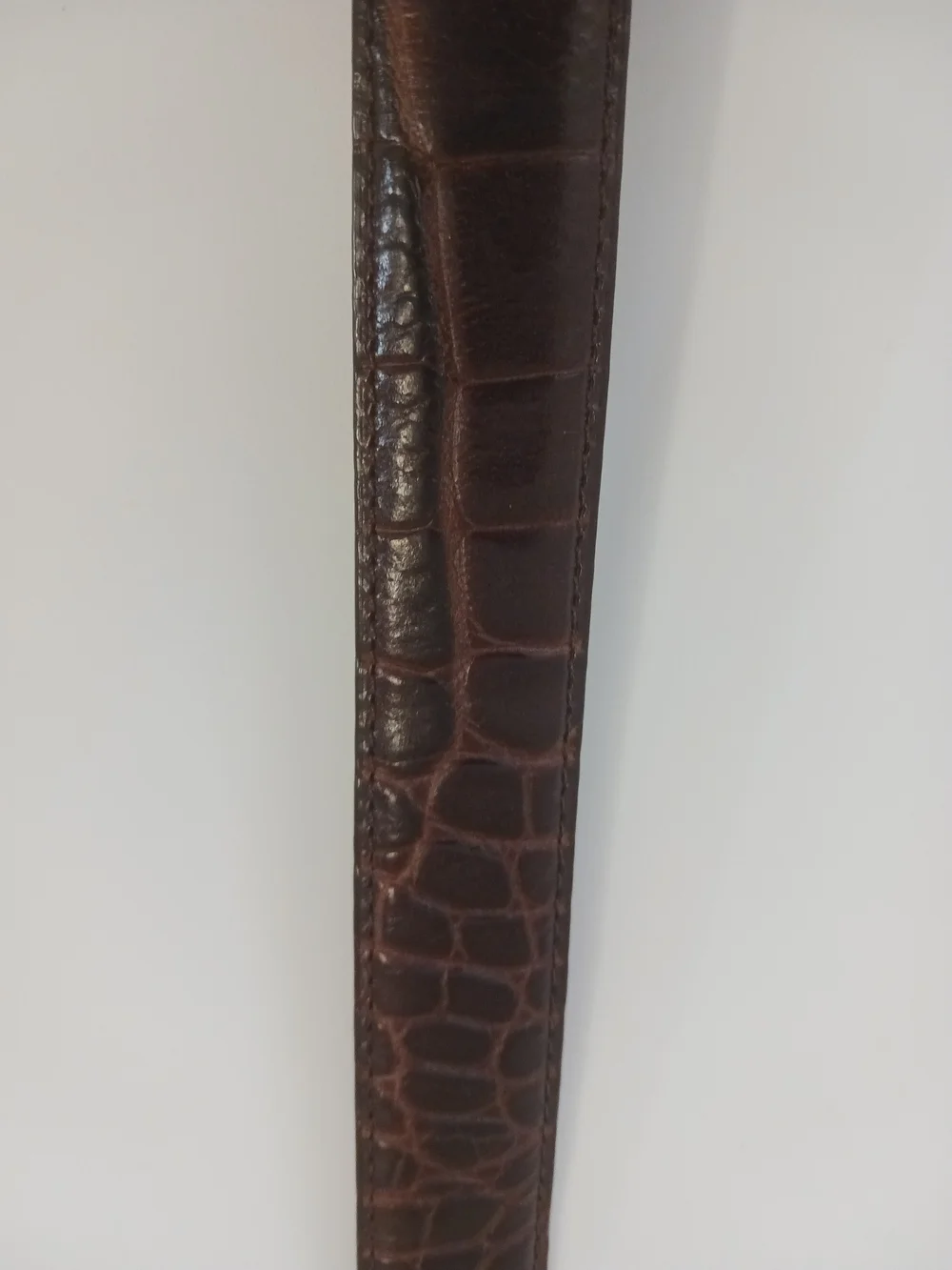 Hunt Club Dark Brown Croc-Embossed Leather Belt with Silver Ornate Buckle XL